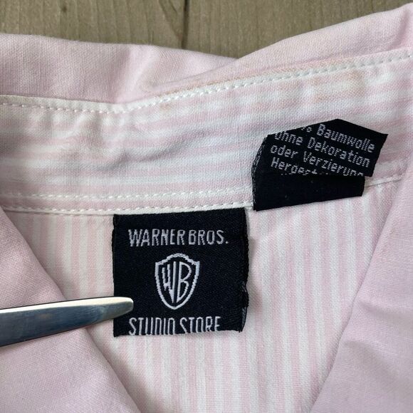 Vintage Looney Tunes Shirt Mens Large Button-Up Bugs Bunny 90s Disney Classic - Picture 4 of 12